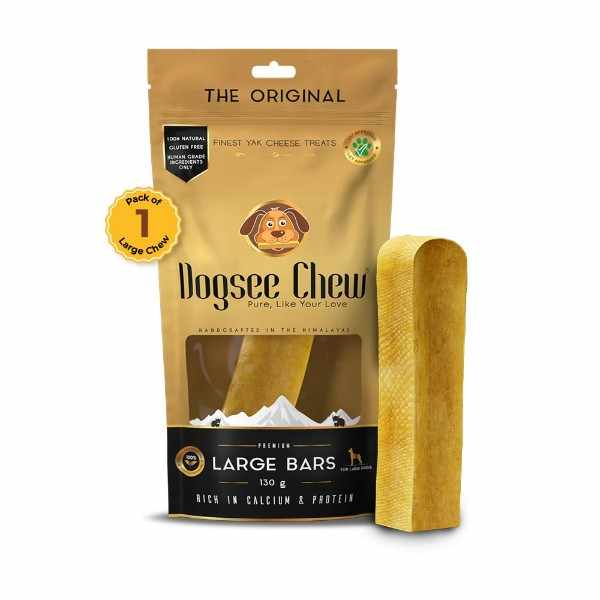 Dogsee Chew Bars, 100% Natural Himalayan Cheese Based Dental Chews for Dogs Large Bars Pack of 1